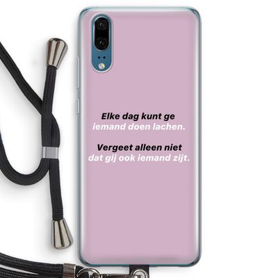 gij zijt ook iemand: Huawei P20 Transparant Hoesje met koord