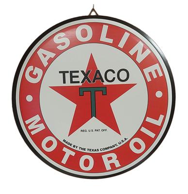 Texaco Gasoline Logo Rond Metalen Bord - Ø46cm