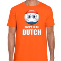 Nederland emoticon Happy to be Dutch landen t-shirt oranje heren