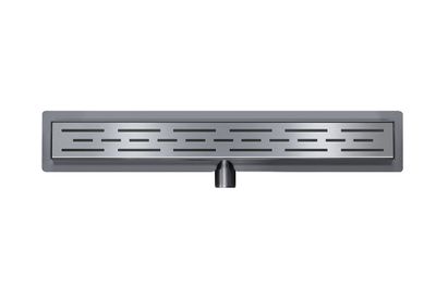 Mueller Ferro douchegoot 80x7cm met flens verouderd ijzer - gunmetal Mueller Ferro douchegoot 80x7cm met flens verouderd ijzer - gunmetal