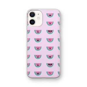 Smiley watermeloenprint: iPhone 12 mini Transparant Hoesje
