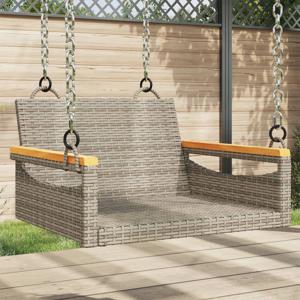 Schommelbank 63x62x40 cm poly rattan grijs