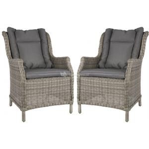 Wine &amp; Dine Smoke tuinstoel set van 2