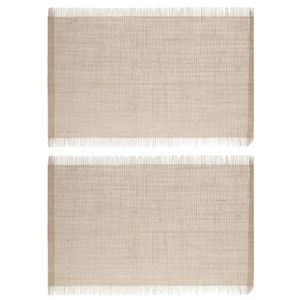 Set van 8x stuks placemats uni lichtbruin jute 45 x 30 cm