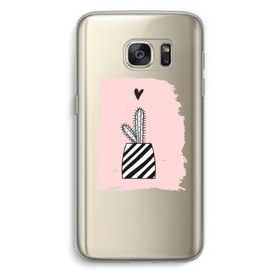 Zwart-wit cactus: Samsung Galaxy S7 Transparant Hoesje