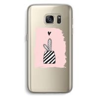 Zwart-wit cactus: Samsung Galaxy S7 Transparant Hoesje