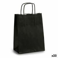 Papieren Zak Zwart (18 x 8 x 31 cm) (25 Stuks)