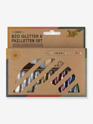 Set van 10 pailletten & sequins met lijm BIO RAINBOW folia meerkleurig