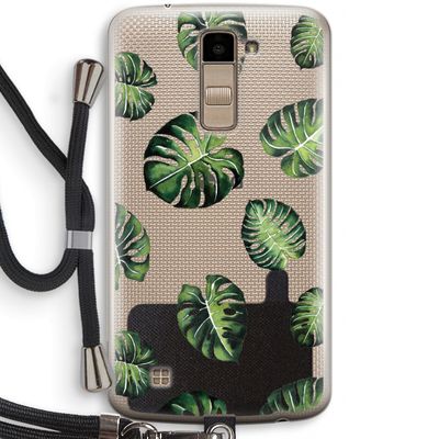 Tropische bladeren: LG K10 (2016) Transparant Hoesje met koord