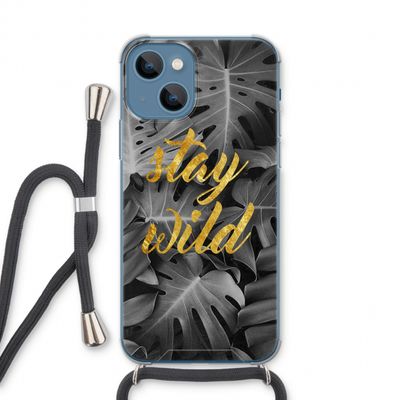 Stay wild: iPhone 13 Transparant Hoesje met koord