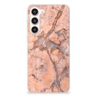 Samsung Galaxy S23 Plus | TPU | Siliconen hoesje | Marmer Oranje Samsung Galaxy S23 Plus | TPU | Siliconen hoesje | Marmer Oranje