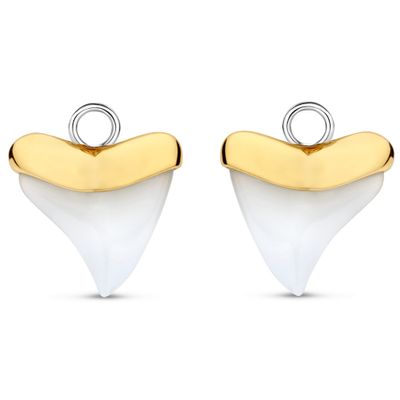 TI SENTO-Milano 9250WM Oorringbedels zilver-parelmoer goudkleurig-wit 14 x 11 mm