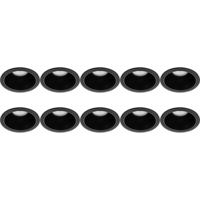 10-Pack Inbouwspot Armaturen GU10 Rond Zwart Aluminium Ø90mm