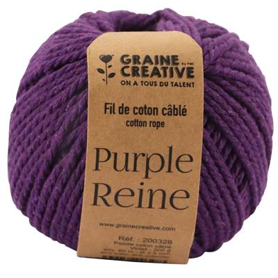 Graine Créative Macramé touw, ft 2,5 mm x 80 m, paars