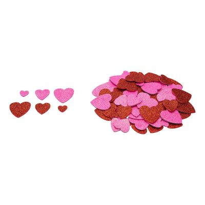 Colorations - foamstickers glitter hartjes, 100st.