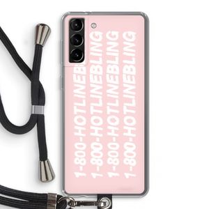 Hotline bling pink: Samsung Galaxy S21 Plus Transparant Hoesje met koord
