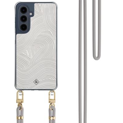 Samsung Galaxy A16 hoesje met grijs koord - Abstract waves