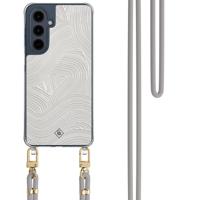 Samsung Galaxy A16 hoesje met grijs koord - Abstract waves