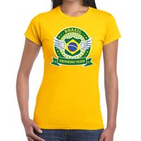 Geel Brazil drinking team t-shirt dames - thumbnail