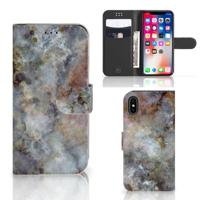 Apple iPhone X | Xs | Bookcase | Marmer Grijs