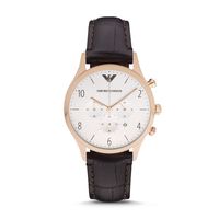 Horlogeband Armani AR1916 Leder Zwart 22mm