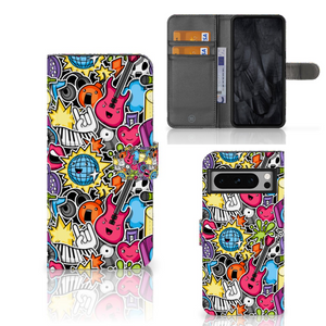 Google Pixel 8 Pro Wallet Case met Pasjes Punk Rock