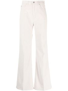 AMI Paris pantalon en velours côtelé à coupe évasée - Blanc