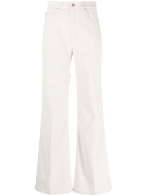 AMI Paris pantalon en velours côtelé à coupe évasée - Blanc