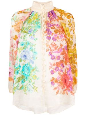 ZIMMERMANN blouse à fleurs - Tons neutres