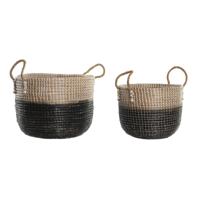 Basket spelset DKD Home Decor Natuurlijk Grijs Zeegras (41 x 25 x 42 cm) (2 Onderdelen)