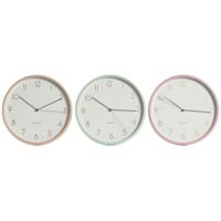 Muurklok Home ESPRIT Koraal Munt Lila PVC 25,5 x 4,3 x 25,5 cm (3 Stuks)