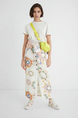 Lange spijkerrok met mandala's - WHITE - 38 Lange spijkerrok met mandala's - WHITE - 38