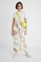 Lange spijkerrok met mandala's - WHITE - 38