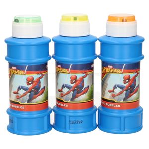 4x Marvel Spiderman bellenblaas flesjes met bal spelletje in dop 175 ml voor kinderen