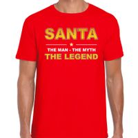 Santa t-shirt / the man / the myth / the legend rood voor heren