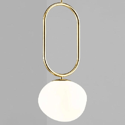 Hanglamp opaalglas en messing met ingebouwde E27 fitting &apos;Shapes 22&apos; DFTP