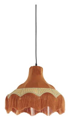 Light & Living Hanglamp 'Mizia' Velvet en webbing, 40cm, kleur Oranje