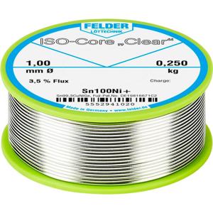 Felder ISO-Core Clear Sn100Ni+ Soldeertin, loodvrij Spoel Sn99,25Cu0,7Ni0,05 0.250 kg 1 mm