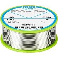 Felder ISO-Core Clear Sn100Ni+ Soldeertin, loodvrij Spoel Sn99,25Cu0,7Ni0,05 0.250 kg 1 mm