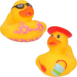 2x stuks Badeendjes strand thema - 5 cm - rubber