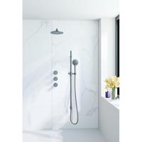 Fortifura Nebbio Regendoucheset - inbouwkraan - inbouwdeel - glijstang - doucheslang glad - ronde handdouche - 35cm wandarm - ronde hoofddouche - geborsteld gunmetal PVD SW1183068 SW1111532 SW721165 SW799451 SW720563 SW1