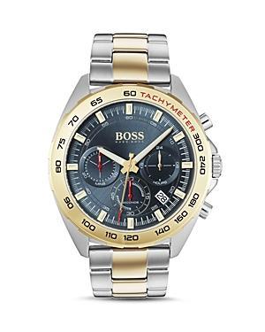 Boss heren chronograaf intensiteit tweekleurig roestvrijstalen armbandhorloge 44 mm