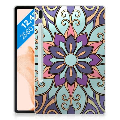 Samsung Galaxy Tab S7FE | Siliconen hoesje | Purple Flower