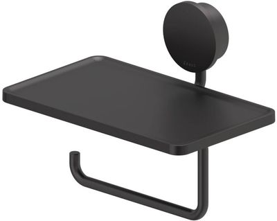 Geesa Opal toiletrolhouder met planchet 18,5x12,9x14,3cm zwart