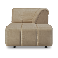 HKliving Wave bank right divan arm Pure Earth
