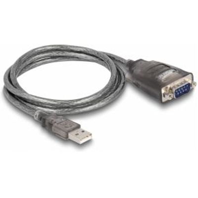 Delock 61400 tussenstuk voor kabels USB A RS-232 Zwart