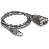 DeLOCK 61400 tussenstuk voor kabels USB A RS-232 Zwart - thumbnail