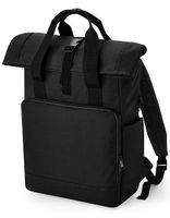 Atlantis BG118L Recycled Twin Handle Roll-Top Laptop Backpack - Black - 30 x 44 x 14 cm