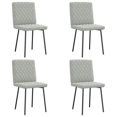 Eetkamerstoelen 4 st fluweel lichtgrijs