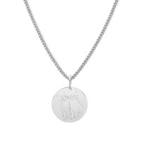 Gepersonaliseerde lijntekening huisdier ketting - Stainless steel - Zilver - 13 mm